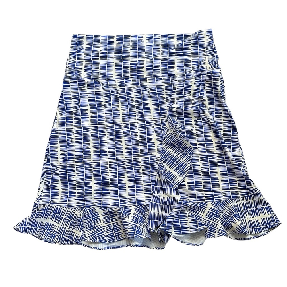 Ellie Kai Blue and White Patterned Women's Spandex and Nylon Skirt 💙🤍